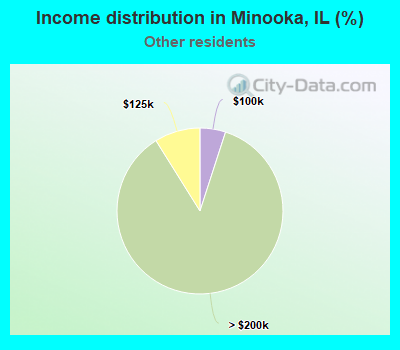 Income distribution in Minooka, IL (%)