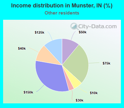 Income distribution in Munster, IN (%)