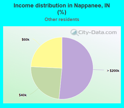 Income distribution in Nappanee, IN (%)