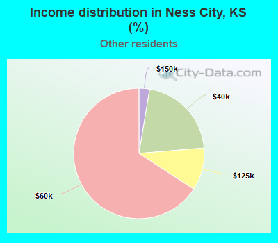 Income distribution in Ness City, KS (%)