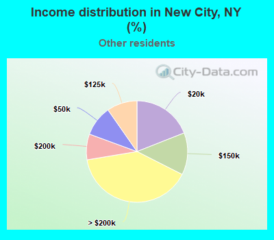 Income distribution in New City, NY (%)
