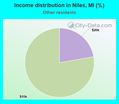 Income distribution in Niles, MI (%)