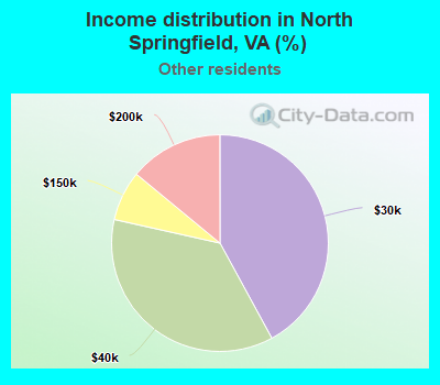 Income distribution in North Springfield, VA (%)