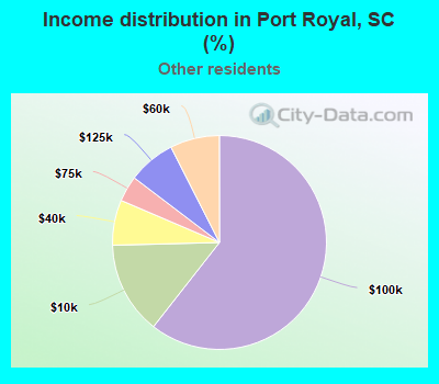Income distribution in Port Royal, SC (%)