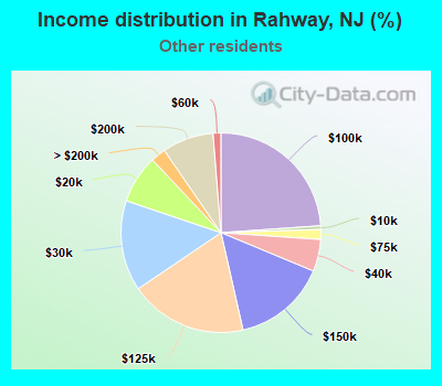 Income distribution in Rahway, NJ (%)