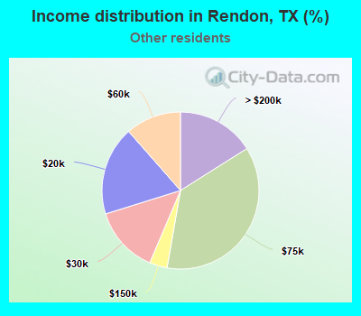Income distribution in Rendon, TX (%)