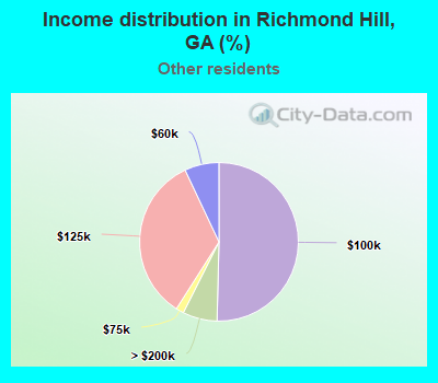 Income distribution in Richmond Hill, GA (%)