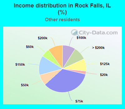Income distribution in Rock Falls, IL (%)