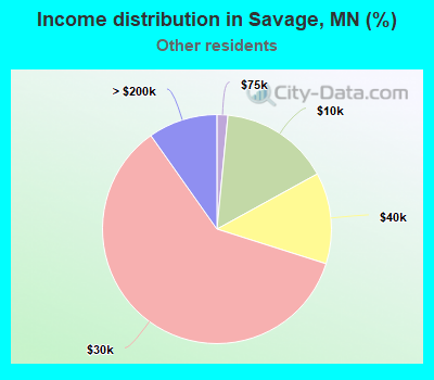 Income distribution in Savage, MN (%)