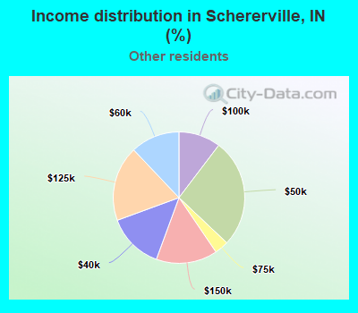 Income distribution in Schererville, IN (%)