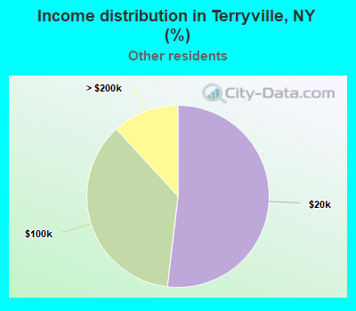 Income distribution in Terryville, NY (%)