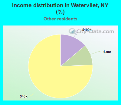 Income distribution in Watervliet, NY (%)
