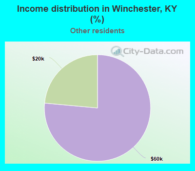 Income distribution in Winchester, KY (%)