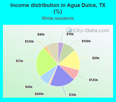 Income distribution in Agua Dulce, TX (%)