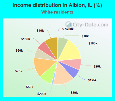 Income distribution in Albion, IL (%)
