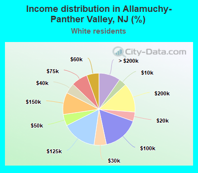 Income distribution in Allamuchy-Panther Valley, NJ (%)