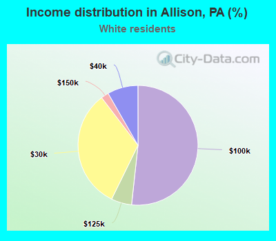Income distribution in Allison, PA (%)