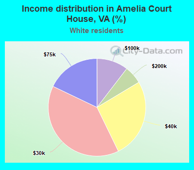 Income distribution in Amelia Court House, VA (%)