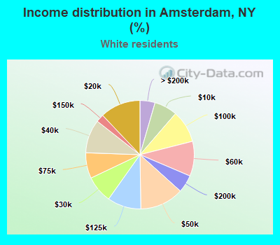 Income distribution in Amsterdam, NY (%)