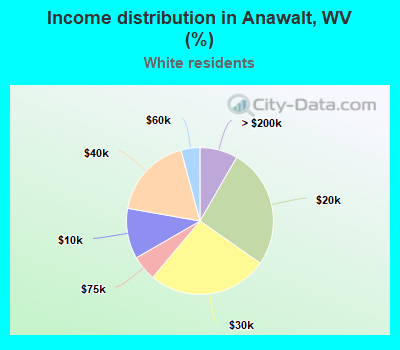 Income distribution in Anawalt, WV (%)