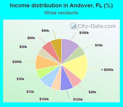 Income distribution in Andover, FL (%)