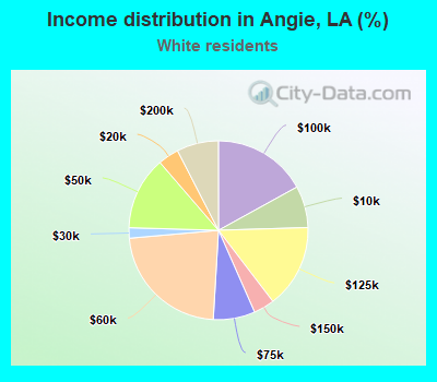Income distribution in Angie, LA (%)
