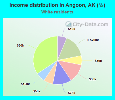 Income distribution in Angoon, AK (%)