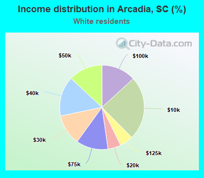 Income distribution in Arcadia, SC (%)