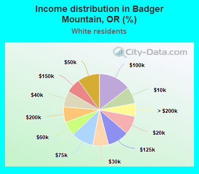 Income distribution in Badger Mountain, OR (%)