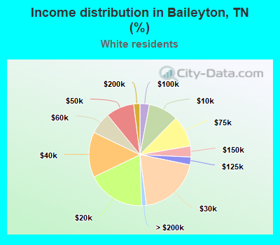 Income distribution in Baileyton, TN (%)