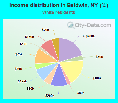 Income distribution in Baldwin, NY (%)