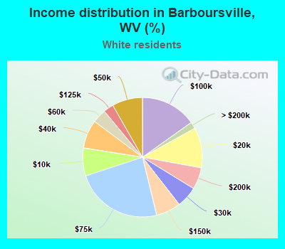 Income distribution in Barboursville, WV (%)