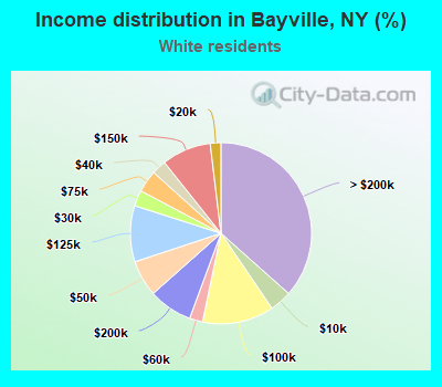 Income distribution in Bayville, NY (%)