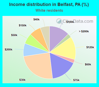 Income distribution in Belfast, PA (%)