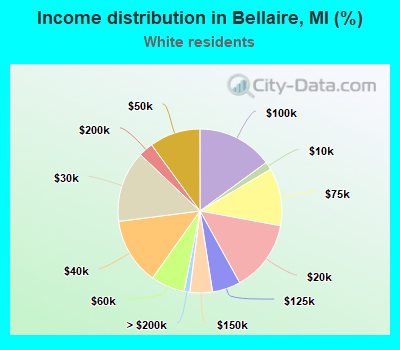 Income distribution in Bellaire, MI (%)