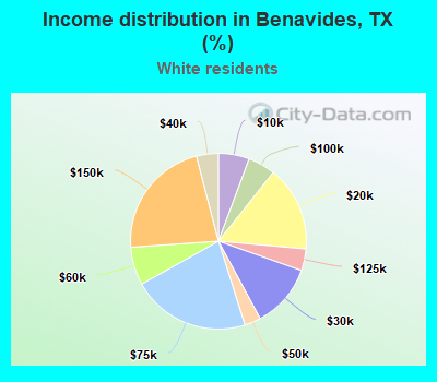 Income distribution in Benavides, TX (%)