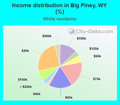 Income distribution in Big Piney, WY (%)