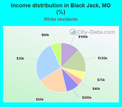 Income distribution in Black Jack, MO (%)