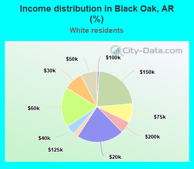 Income distribution in Black Oak, AR (%)