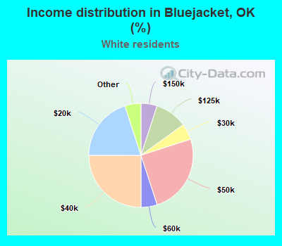 Income distribution in Bluejacket, OK (%)