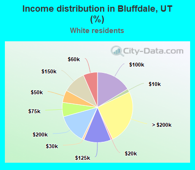 Income distribution in Bluffdale, UT (%)