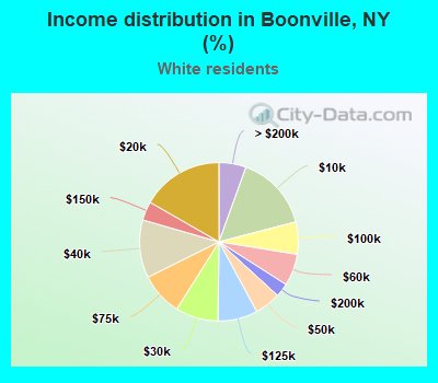 Income distribution in Boonville, NY (%)