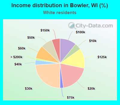 Income distribution in Bowler, WI (%)