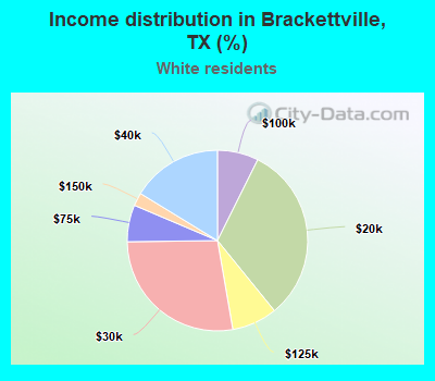 Income distribution in Brackettville, TX (%)