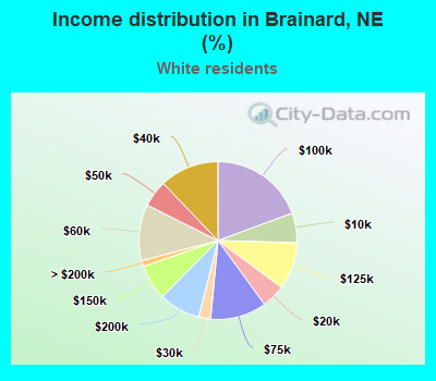 Income distribution in Brainard, NE (%)