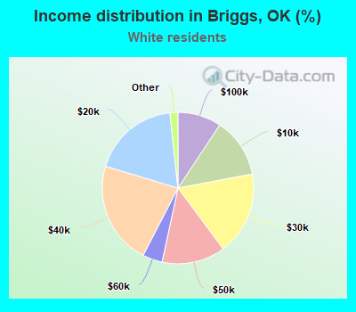 Income distribution in Briggs, OK (%)