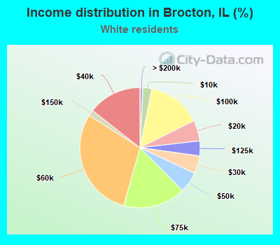 Income distribution in Brocton, IL (%)