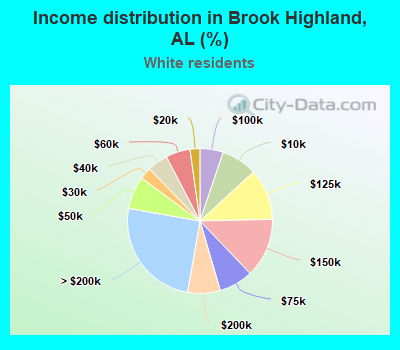 Income distribution in Brook Highland, AL (%)