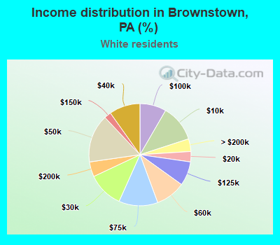 Income distribution in Brownstown, PA (%)