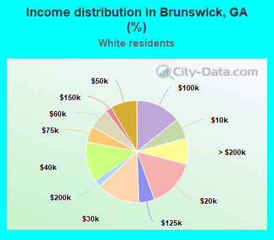 Income distribution in Brunswick, GA (%)